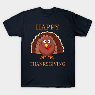 Happy Thanksgiving Day Funny Cartoon Turkey Gift T-Shirt